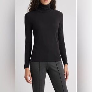NWT Eileen Fisher Black Turtleneck Long Sleeve Top